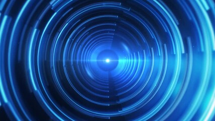 Wall Mural - futuristic circle technology background, sci-fi entrance tunnel circle concept