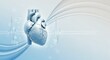 © luminara - 3D model of a human heart with electrocardiogram and abstract waves