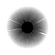 © Felippe Lopes - Abstract graphic design with radial lines forming a black circle.