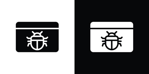 Bug icon set in black glyph style. silhouette collection vector illustration.