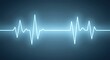 © luminara - Neon blue electrocardiogram line on dark blue background