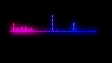 Minimalist Waveform Audio. Abstract White on black sound waves background. 3D rendered looping animation.