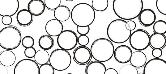 Wall Mural - seamless monochrome vector pattern of circles, minimalist design for fabric and wallpaper background