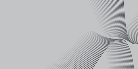 White background with flowing, dynamic gray wavy lines. Vector illustration for banners, covers, presentations, award cards, and certificates.
