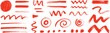 © vector Art - Red brush stroke shapes and lines collection vector