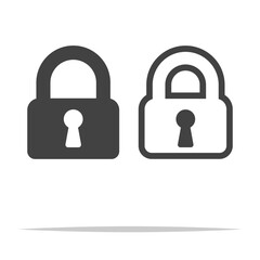 Wall Mural - padlock icon transparent vector isolated illustration