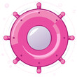 © Катя О - Stylized pink steering wheel with a central circular window and decorative elements