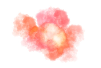 Wall Mural - abstract color smoke explosion overlay cutout on transparent background, colorful fluffy clouds over