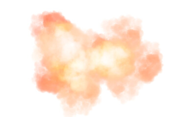 Wall Mural - abstract color smoke explosion overlay cutout on transparent background, colorful fluffy clouds over