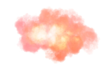 Wall Mural - abstract color smoke explosion overlay cutout on transparent background, colorful fluffy clouds over