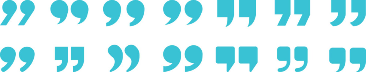 Quote Mark Icon set.Quote chat icon for messaging, communication, and conversation.Quotation symbol. Remark sign in Quote mark on transparent background. Quoted sign . Vector Illustration.