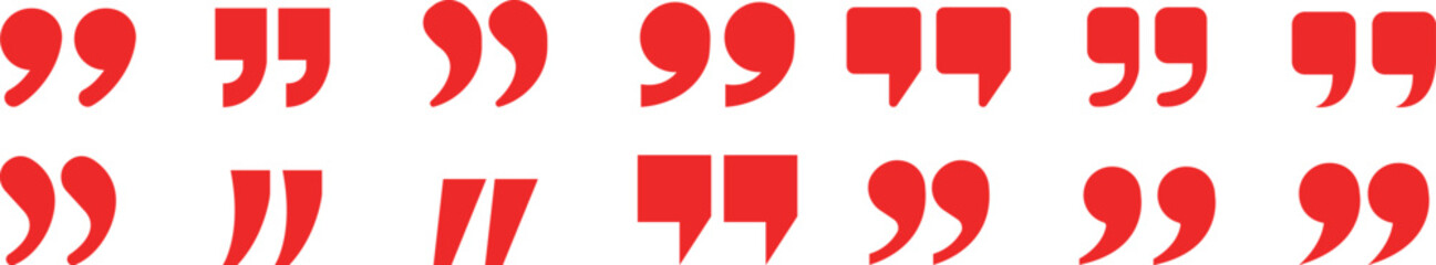 Quote Mark Icon set.Quote chat icon for messaging, communication, and conversation.Quotation symbol. Remark sign in Quote mark on transparent background. Quoted sign . Vector Illustration.