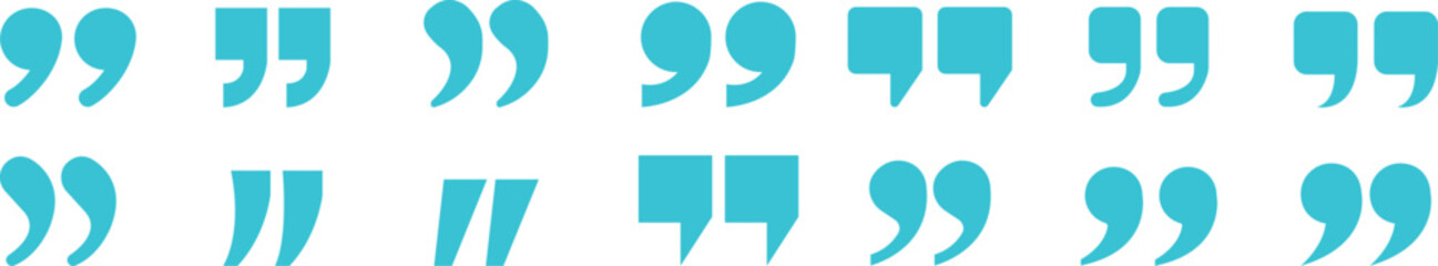 Quote Mark Icon set.Quote chat icon for messaging, communication, and conversation.Quotation symbol. Remark sign in Quote mark on transparent background. Quoted sign . Vector Illustration.