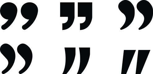 Quote Mark Icon set.Quote chat icon for messaging, communication, and conversation.Quotation symbol. Remark sign in Quote mark on transparent background. Quoted sign . Vector Illustration.