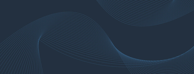 Wall Mural - dark blue background with flowing lines. the background features a smooth, wave-like texture. blue c