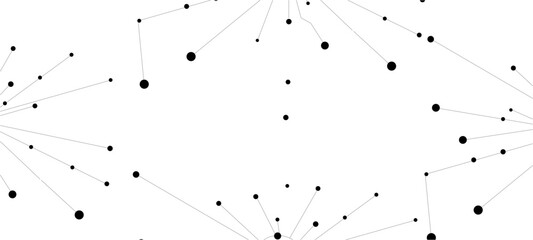 Abstract tech network connection dots. Digital technology and big data analysis background.	
