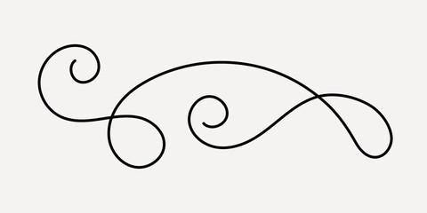 Wall Mural - Elegant decorative swirl design, hand drawn vector