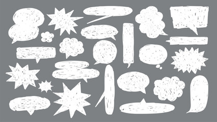 Wall Mural - a collection of speech bubbles and starbursts on a peach background. various shapes and sizes, perfe