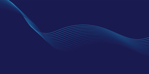 Wall Mural - technology banner background with line waves modern background