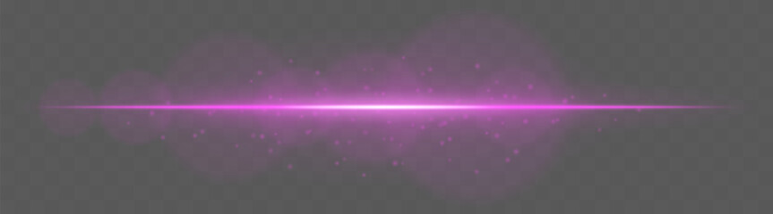 Wall Mural - sparkle beam. horizontal light stripe with glowing particles on transparent background. used for ui 