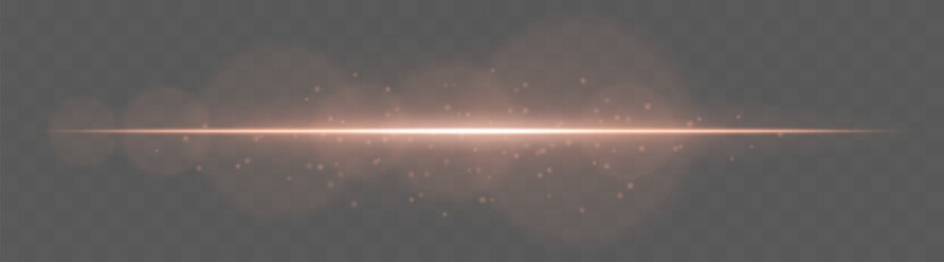 Wall Mural - sparkle beam. horizontal light stripe with glowing particles on transparent background. used for ui 