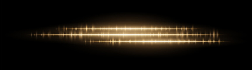 Wall Mural - soundwave line set. dual horizontal light rhythm lines with glitch pulse effect. used in sound desig
