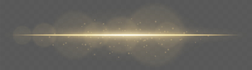 Wall Mural - sparkle beam. horizontal light stripe with glowing particles on transparent background. used for ui 
