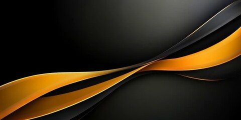 Wall Mural - Elegant Black and Gold Waves Create a Smooth Stylish Background for Modern Graphic Design Projects