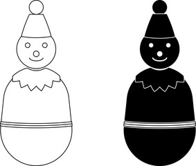 Wall Mural - outline silhouette roly poly toy icon set