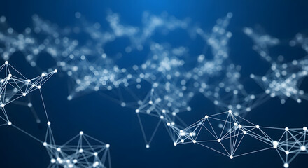 Abstract network of interconnected points and lines, creating a complex, dynamic visual representation of connections.
