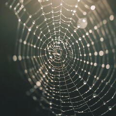 spider web with dew