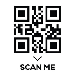 scan qr code icon. digital scanning qr code. qr code scan for smartphone. scan here text on top of t