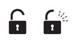 © Al - Unlocked padlock icons security access protection concept