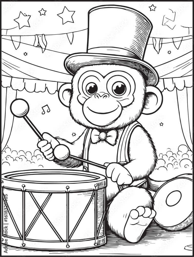 Image vectorielle Stock Printable coloring page for kids and adults ...
