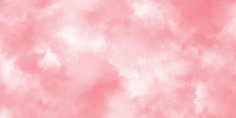 Wall Mural - Abstract pink watercolor paint background. Soft pink cloud texture. Hand drawn digital art background with cloudy smoke. Watercolor stain on a transparent background.