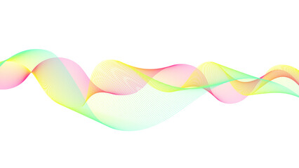 Wall Mural - colorful, transparent, undulating shape. dynamic, wispy color blend on white.