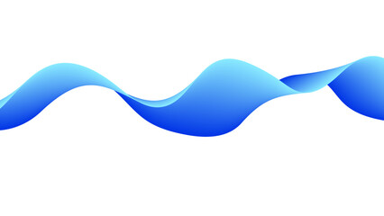 Wall Mural - wavy blue and purple translucent ribbon. abstract flowing lines in cool colors.