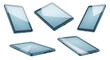 © kageyama - Several tablet devices floating at different angles white background showing digital screens usable for technology illustrations
