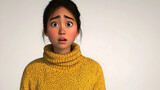 Animated Girl With Surprised Expression In Yellow Sweater
