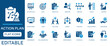 © unique - Action plan icon set. featuring strategy, goal setting, task management, timeline, teamwork, development, and planning. Perfect for business, project management, productivity, and performance design.