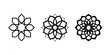© Muhammad - Three intricate black and white symmetrical floral designs