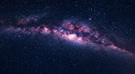 the vast and colorful milky way galaxy stretches across the starry night sky