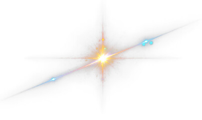 Wall Mural - Magical Light Flare with Sparkling Effects Isolate on Transparent Background, cutout, png