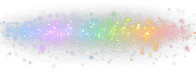 Wall Mural - Rainbow Sparkle Overlay and Abstract Shimmer Effect Isolate on Transparent Background, cutout, png
