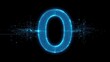 © Tilak - Neon light zero, Digital zero , zero alphabet background