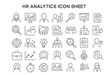 © Shahid - HR Analytics Icon Sheet: A comprehensive collection of minimalist line icons related to human resources analytics. The icons represent various concepts in a simple and elegant style.