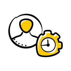 Wall Mural - work time management – hand drawing icon for web and graphic design