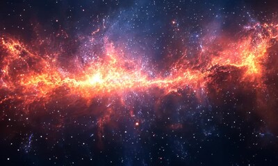 Wall Mural - Cosmic dust and vibrant nebula glow across the void.