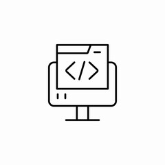 computer code display icon sign vector