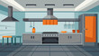 © Radha Rani - Explore the interior of an empty clean industrial kitchen commercial